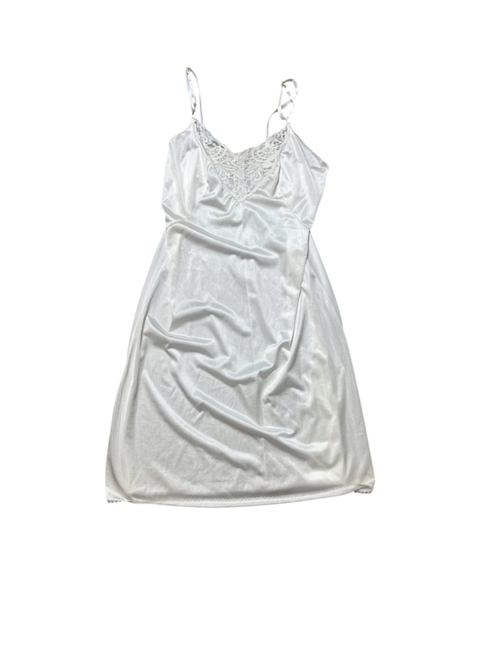 Vintage JCPenney Adonna White Nylon Dress Slip 40 Rare Plus Size Lingerie Slip